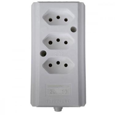 Imagem de Tomada Barra Interneed   Tripla 10/20A 2 Polos +Terra Branca 66477, Br