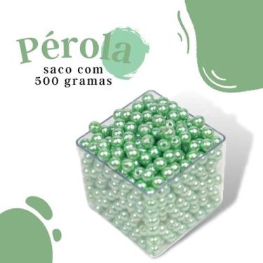 Imagem de Pérola Verde Claro 10Mm Pacote Com 500 Gramas - Nybc