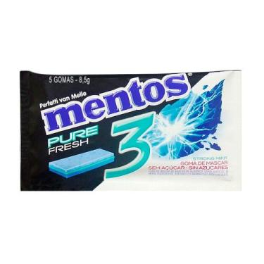 Imagem de Chiclete Mentos Pure Fresh 3 Sabor Strong Mint Sem Açúcar 8,5g com 5 U