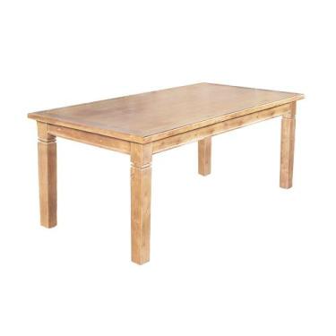 Imagem de Mesa de Jantar Retangular 180x80cm Rústica Aurora Madeira Maciça - Nat