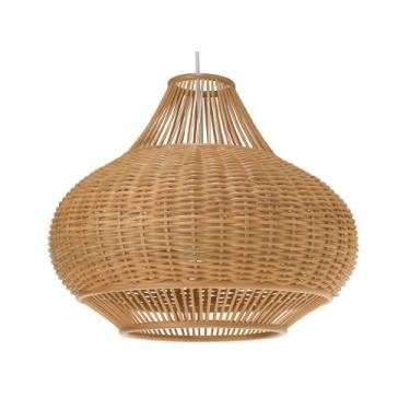 Imagem de KOUBOO 1050029 Lâmpada pendente de pera de vime, 45,72 cm x 45,72 cm x 38,12 cm, natural