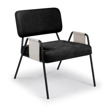 Imagem de Poltrona Ipê com Braço Aço Carbono Preto  - Drop mobiliário