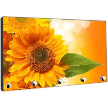 Imagem de Porta Chaves Flores Girassol Organizador Chaveiros - Vital Quadros