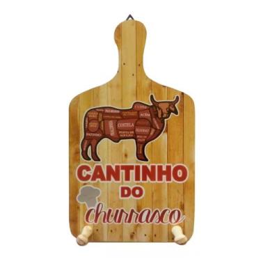 Imagem de Placa Tábua de Churrasco Porta Pano de Prato - Cantinho do Churrasco -