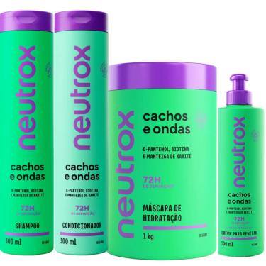 Imagem de Shampoo e Condicionador Neutrox Cachos e Onda + Máscara + Creme para Pentear