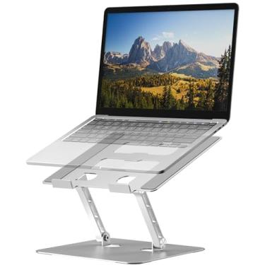 Imagem de YTech Suporte ajustável para laptop, ergonômico e dobrável, compatível com MacBook iPad, Dell, HP, Lenovo, ThinkPad, Acer, ASUS, Samsung e mais laptops de 10 a 17 polegadas, prata