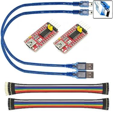 Imagem de WWZMDiB 2 unidades FT232RL 3.3V-5V FTDI Mini USB para TTL módulo adaptador conversor serial para Arduino