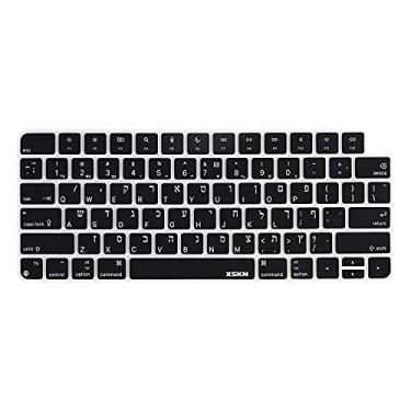 Imagem de XSKN Capa de silicone para teclado de atalhos e idiomas para 2021 Chip M1 iMac Magic com Touch ID A2449 com chave de bloqueio A2450 sem teclado numérico (versão americana hebraico preto), K-367