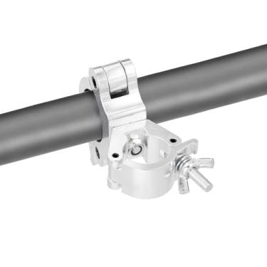 Imagem de SZSAUTO Braçadeiras de treliça de iluminação de palco de liga de alumínio - Carga máxima de 99,8 kg e serve para tubos de diâmetro externo de 1,49 a 2,05 polegadas ou 3,5 cm - Acoplador giratório de