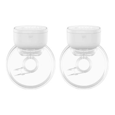 Imagem de TTETTZ Bomba Vestível Bomba de Amamentação Forte Sucção Tela Inteligente Ordenhador Automático Mãos Livres para Atividades Ao Ar Livre, Casa, Compra, Branco 2 unidades