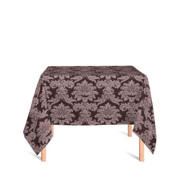 Imagem de Toalha de Mesa Quadrada em Tecido Jacquard 100% Poliéster Medalhão Mar