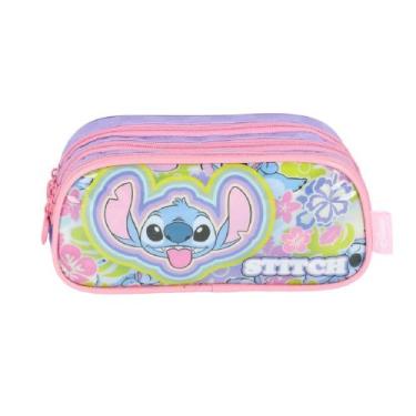 Imagem de Estojo Escolar Infantil Triplo Stitch Colorido Up4you - Luxcel