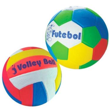 Imagem de Kit Bola Futebol e Bola Volley Ball Apolo EVA - Praia Quadra - Apolo B