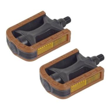 Imagem de Pedal Bike Nylon Metalciclo Bicolor Rosca Fina 1/2 - Marrom