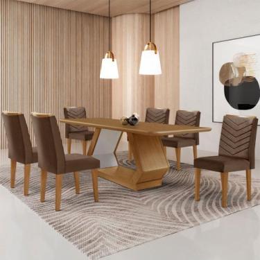 Imagem de Mesa para Sala de Jantar Alvorada 180cm MDF Tampo Laminado Canto Copo 