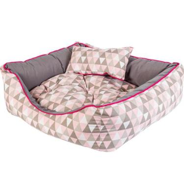 Imagem de Cama Pet Luxo cachorro e gato com almofadinha travesseiro, zíper, cor 
