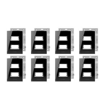 Imagem de KIT 8 Placa 4x2 2 Módulo Black Piano Alumbra Inova Pro Class