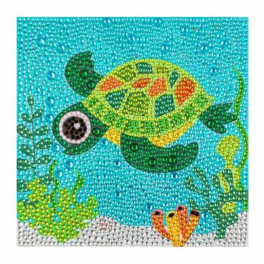 Imagem de Artesanato Pintura Diamante Diy KIDS 18X18 TARTARUGA BMX080 - PPSHOP
