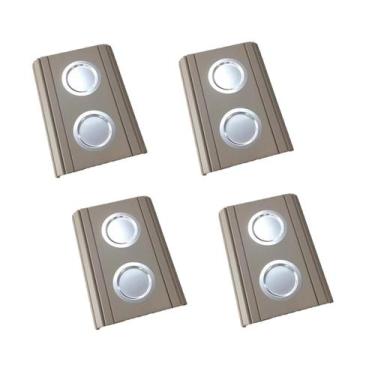 Imagem de Kit 04un Esteiras Para Braço De Sofá Com Porta Copos Alumínio Nude. - 