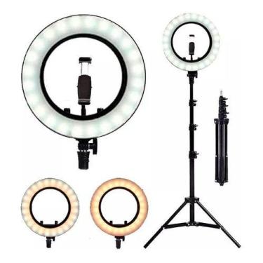 Imagem de Iluminador Ring Ligth Anel Luz 26cm Tripé 2m Led Fotos Make - Mr Venda