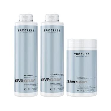 Imagem de Kit Profissional Shampoo Condicionador e Máscara Save Gray - Treeliss 