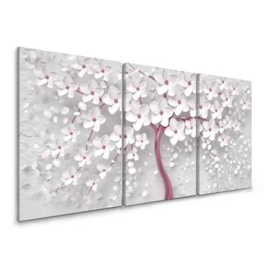 Imagem de Quadro Cerejeira Rose Gold digital Sala Quarto Nicho Flores - IQ Quadr