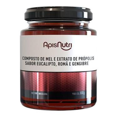 Imagem de Mel Composto Própolis Euc. Gengibre e Romã 300g ApisNutri