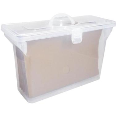 Imagem de Maleta Plástica com ALÇA e 6 Pastas Suspensas KRAFT Cristal - Dello