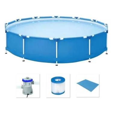 Imagem de Piscina Bestway 5000 Litros Estrutural com Bomba Filtro 220v e FORRO