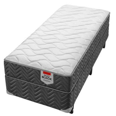 Imagem de Conjunto Box Solteiro Molas Ensacadas Americanflex Duo Black 88x188x60