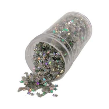 Imagem de Glitter Mini Estrelinhas Tubo c/ 9g (peso sem o tubo) - Festas Brinque