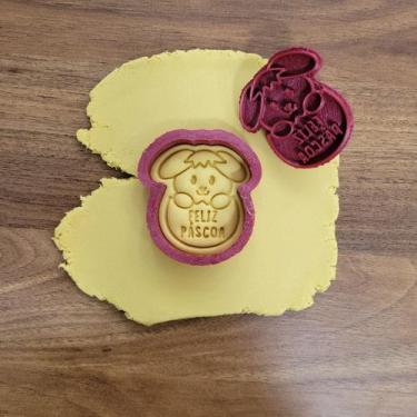Imagem de Cortador Páscoa Coelho Dentro do Ovo Feliz Páscoa - DOCE IMPRESSO,  8,