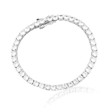 Imagem de Genérico, PULSEIRA RIVIERA BANHO RÓDIO E OURO 18K Cor:Branco;Tipo de Banho:Ródio Branco