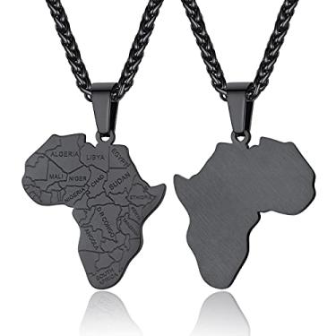Imagem de ChainsProMax Colar masculino do continente africano ajustável, joia do mapa da África, aço inoxidável 316L/banhado a ouro (caixa de presente enviado), não conhecido,