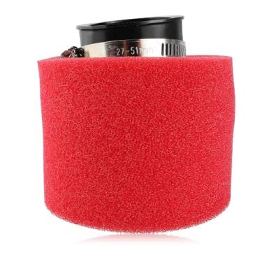 Imagem de QAZAKY 38mm 39mm 40mm 1,5 polegadas vermelho angular dupla espuma desempenho filtro de ar substituição para 50cc 90 cc 110 cc 125 cc 150 cc GY6 motocicleta ATV scooter Quad Go Kart moto motocicleta mo