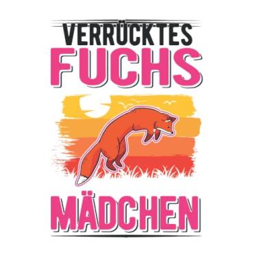 Imagem de Fuchs Notizbuch: Verrücktes Fuchs Mädchen Fuchs / 6x9 Zoll / 120 karierte Seiten