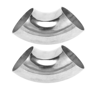 Imagem de Motoforti 2 peças 90 graus curva mandril cotovelo tubo de escape modificado carro tubulação tubulação 7.6 cm espessura OD 1,5 mm/16GA 76x185x1,5 mm SS316 aço inoxidável 2 peças