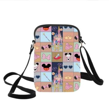 Imagem de KEYCHIN Bolsa tiracolo Magic Kingdom Mouse Snacks Presentes Meet Me At My Happy Place Bolsa de ombro Mercadoria do parque do castelo mágico, Happy Place-cb