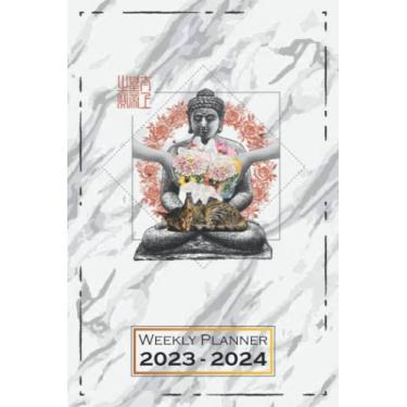 Imagem de Weekly Planner 2023-2024: 6x9, Softcover | From Sunday to Saturday | One Week on a Double Page | with Monthly Overview | Art Buddhism Meditate | qx1