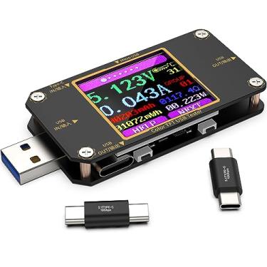 Imagem de YOJOCK Medidor de Teste Usb Testador de Voltagem Usb C, Multímetro Digital Usb 2 Em 1, Amperímetro, Voltímetro e Capacidade de Energia Da Bateria Pd com Conector Tipo C