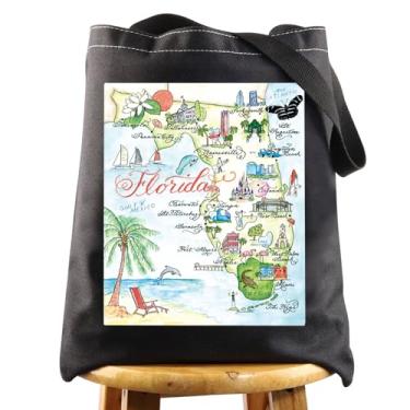 Imagem de WZMPA Bolsa de ombro Florida State Florida Trip Souvenirs Gift Florida Vacation Shoulder Bag Florida Travel Merchandise, Florida T-bl, Large, Sacola