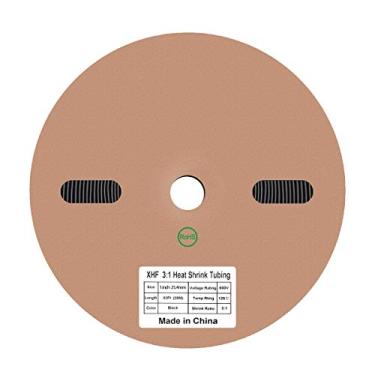 Imagem de Tubo termorretrátil à prova d'água 3:1 de 25 mm (25 mm) de grau marítimo, cabo de fio revestido com adesivo, vedação de isolamento contra umidade, corrosão e vazamento de ar, preto
