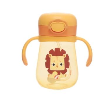Imagem de Copo Infantil Com Canudo Treinamento Garrafa Antivazamento Transição (Amarelo Leão Leo)