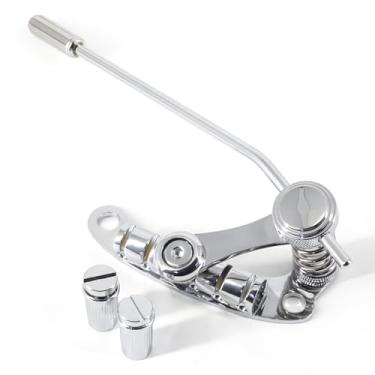 Imagem de Ogdni Guitarra elétrica Vibrato Tailpiece Tremolo Bridge e Tune-O-Matic Roller Guitar Bridge apto para guitarra estilo LP SG (cromada)