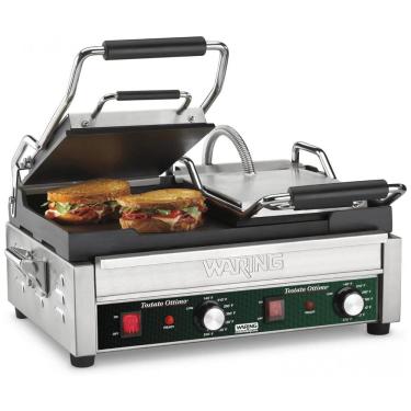 Imagem de Sanduicheira Elétrica Antiaderente 4 Fatias, Aço Inox, 3200W, 110v, WARING WFG300, Prateado