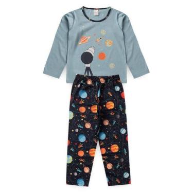 Imagem de Pijama Menino Longo Azul Brilha no Escuro - Molekada, 14