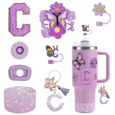 Imagem de Conjunto de acessórios de copo de 15 peças para copo Stanley Cup 850 g 1,134 g copo com alça, incluindo capa de canudo de silicone e bota, tampa à prova de derramamento, pingentes Stanley, pingente de