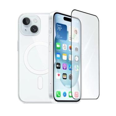 Imagem de Capa Capinha Premium Magnética + Película 3D Compativel Com Mag-safe iPhone 11 12 13 14 15 16 Pro Max (iPhone 14 Pro Max) (Iphone 15 Pro Max)