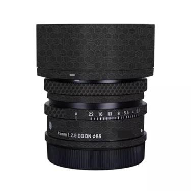 Imagem de Adesivo de lente de câmera antiarranhões para Sigma 45 mm F2.8 DG DN Apto para Sony Mount Camera Coat Wrap Película protetora de corpo Capa protetora 1:2.8 45 2.8 (preto favo de mel)