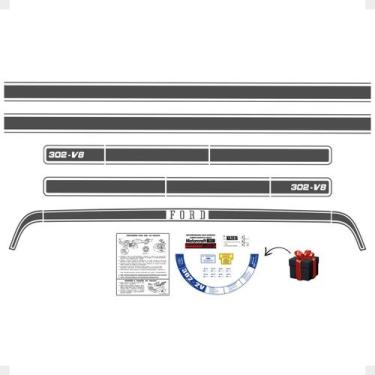 Imagem de Faixas Ford Maverick 302-V8 Fase 1 + Etiquetas Advertência - SPORTINOX